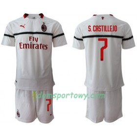 Koszulka AC Milan S.Castillejo 7 Dziecięcy Wyjazdowe Koszulki Piłkarskie 2018-2019 Krótki Rękaw